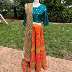 Tri Color lehenga